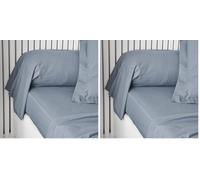Today Essential - Taie de traversin 45X185 cm 100% Coton Uni, Denim (Lot de 2)