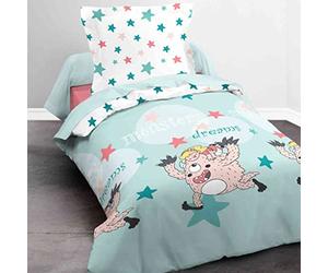 Today Happy Monster Dream - Parure HC1 : Housse de Couette 140x200 + 1 Taie d’Oreiller 100% Coton