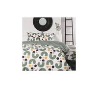 Today Parure de lit Sunshine 2 personnes 240 x 220 cm Coton imprimé Vert