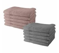 Today Lot de 10 serviettes de toilette 50x90 cm 100% coton - 5 roses des sables et 5 acier