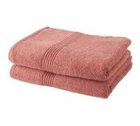 TODAY Lot de 2 Serviettes de Bain 100% coton - 50x100 cm - Terracotta Terracotta G