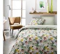 TODAY Parure de Lit 2 Personnes 220X240 Coton Imprime Vert Floral Sunshine 3.30