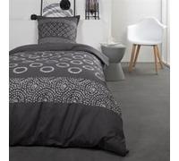 Today Parure de lit coton Imprimé Gris Gael 1 personne 140x200 cm