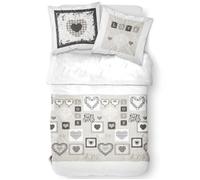 TODAY Parure de lit Coton 2 personnes - 240x260 cm - Imprimé Blanc Eden