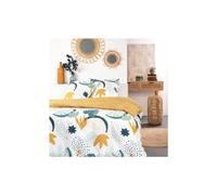 TODAY Parure De Lit Double Imprimé Feuilles Et Pois Sunshine - Multicolore - 220 X 240 Cm