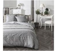 Today Parure de lit Sunshine – Housse de couette 260x240 cm 2 pers coton imprimé gris + 2 taies 63x63