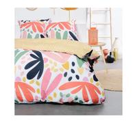 Today Parure de lit Sunshine 240x220 cm – Housse de couette + 2 taies 63x63 – Coton imprimé jaune