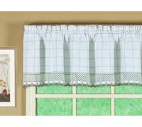 Today's Curtain Adirondack Cantonnière en Crochet Bicolore 30,5 cm, Blanc/Gris, 152,4 x 12,5 cm