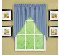 Today's Curtain Aujourd 'Hui Rideau Orleans Swag Paire Tambour festonné Edge, Bleu, 152,4 cm L x 96,5 cm L
