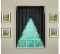 Today's Curtain Emelia Original Paire de voilages, Noir, 228,6 x 160 cm (l x L)