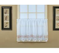 Today's Curtain, Étagère Vintage en Organza pour macramé, 61 cm, Blanc/Rose, 147,3 x 61 cm (l x L)