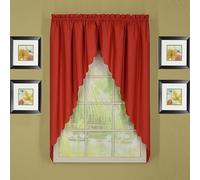 Today's Curtain Orleans Paire de Rideaux à Bords festonnés Rouge Brique 160 cm