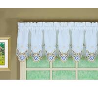 Today's Curtain, Polyester, Blanc/Bleu, Tour de lit 152,4 x 35,6 cm (l x L)