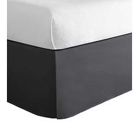 Today's Home Cache-sommier Classique sur Mesure, Design en mélange de Coton, Longueur de Chute de 35,6 cm, lit Double, Gris