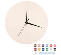 Toddmomy 1 cadran d'horloge en bois vierge pour loisirs créatifs, 25 cm / 9,8 pouces, à peindre soi-même avec de la peinture acrylique et des pinceaux. Style rustique.