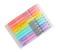 Toddmomy 10 Pièces Surligneur Effaçable à Double Tête, Couleurs, Plastique | Pointe Biseautée Fine, Traits Larges et Fins, pour École et Prise de Notes, Style Coloré