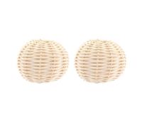 Toddmomy 2 Pièces Abat-Jours en Rotin Tressé Blanc, 7cm, Décoration Lumineuse DIY pour Lampe de Chevet et Salon, Abat-Jours Artisanaux Résistants la Déformation la Poussière