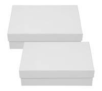 Toddmomy 2 Pièces Coffret Présent Rectangulaire Blanc en Papier Kraft et | Chocolat et Parfum, Usage Mariage et Composition de Fleur, Boîte Délicate au Style Romantique