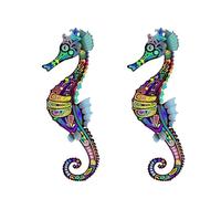 Toddmomy 2 Pièces Papier Peint Hippocampe Cartoon 40x60cm Autocollants Muraux Amovibles pour Chambre Bébé et Toilettes Pvc Décoration Murale