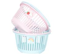 Toddmomy 2 Pièces Petit Panier de Rangement en Plastique | Organisateur Ouvert, Gain de Place, Maison et Chambre, Facile à Ranger et Retrouver les Objets