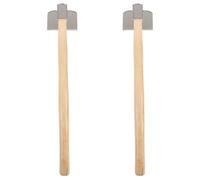 Toddmomy 2pièces Binette de Jardin à Manche Bois Outil Manuel pour Désherbage Plantation et Ameublissement du Sol pour Jardinage à Domicile et Entretien de Cour Lot