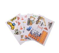 Toddmomy 4 Pièces Stickers Fenêtre Autocollants Pvc Flexibles pour Garçon et Filles Garçons, Décoration Saisonnière et Fêtes, Repositionnables Fréquemment, Thème Engins de Construction