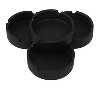 Toddmomy 4pièces Cendrier Silicone Rond Noir Cendrier Résistant aux Hautes Températures et Chutes Emplacements pour Cigares Bureau Maison Bar Restaurant