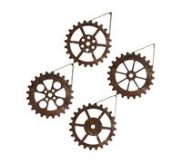Toddmomy 4pièces Décoration Murale Bois Pendentif Roue De Gear Vintage Ornement Mural Industriel Décor Steampunk Pour Maison Et Bureau