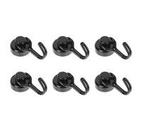 Toddmomy 6 Pièces Crochet Porte-manteau Magnétique 360° Pivotant en Magnet Noir pour Rangement Mural la Cuisine et Bureau Support de Couronnes et Chapeaux
