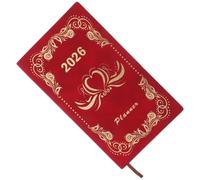 Toddmomy Agenda 2026 pour Étudiants et Professionnels, Planificateur Hebdomadaire et Mensuel A6, Couverture Rouge en Pu, Organiseur de Tâches et Objectifs Mensuels pour Bureau