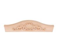 Toddmomy Applique Bois Sculpté Style Européen Classique Beige pour Décoration Meubles, Panneau Décoratif Polyvalent 29x8 Cm pour Armoires et Portes Maison