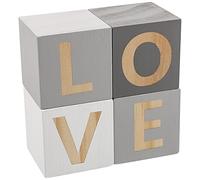 Toddmomy Blocs de Lettres en Bois Love 4 Pièces Style Nordique Décoratifs pour Étagère et Ornement de Bureau, Décoration Intérieure Élégante et Naturelle