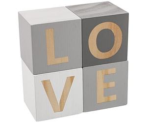 Toddmomy Blocs de Lettres en Bois Love 4 Pièces Style Nordique Décoratifs pour Étagère et Ornement de Bureau, Décoration Intérieure Élégante et Naturelle