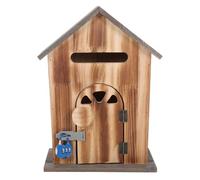 Toddmomy Boîte aux Lettres Murale Verrouillable Maison Vintage en Bois | Installation Murale Facile, Usage Extérieur ou Intérieur, Style Ferme Créatif, pour Porte D'entrée, École