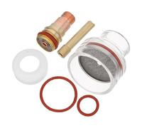 Toddmomy Buse en Verre pour Torche Tig Haute Température, Ensemble de Tasses en Verre pour Corps Tig avec Anneaux de Rondelle, Compatible Wp-17/18/26 2.4mm, Équipement Léger et Couverture