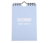 Toddmomy Calendrier mural esthétique petit format 2026-2027 - Calendrier suspendu A6 compact - Agenda mural minimaliste et moderne en papier épais pour l'école, la maison et le bureau (Bleu