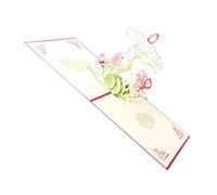 Toddmomy Cartes de Vœux 3d Faites à Main Merci Enseignants | Papier Rouge, Forme Water Lily, Espace Vierge pour Écrire, Vœux Sincères, Présent pour Prof, Famille