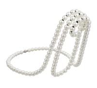 Toddmomy Casier à Vin Suspendu Perles Collier Fer pour Décoration Maison | Présentoir Bouteille Rouge, Forme Collier Perlé Créative, Blanc, Usage Intérieur pour Bar et Table