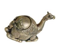 Toddmomy Cendrier De Style Européen en Métal avec Grand Couvercle Coupe-Vent, Forme Chameau Vintage, Usage Bureau Et Extérieur, Alliage De Zinc, Nettoyage Simple