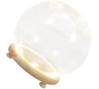 Toddmomy Dôme en Verre 10 Cm Base Lumineuse en Bois, Couvercle de Fleur Stabilisée, Décoration Intérieure Lumineuse pour Bureau et Maison, Accessoire DIY pour Micro-paysages