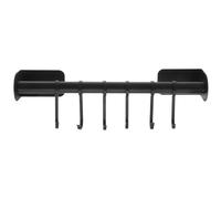 Toddmomy Étagère Murale Support Polyvalent et Gain de Place sans Perçage 6 Crochets en Acier au Carbone Noir pour Chapeaux et Éponges de Bain, Salle de Bain et Chambre