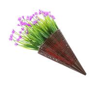 Toddmomy fleurs artificielles suspendues au mur belvédère fausse plante dehors lis planteur solaire Fausses plantes panier de fleurs suspendu à la porte d'entrée fleurs suspendues Plastique