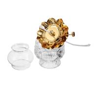 Toddmomy Lampe à Huile Vintage en Verre de Fleur de Lotus, Lanterne à Pétrole Décorative pour Usage Intérieur Stabilité Coupe-Vent et Entretien Facile