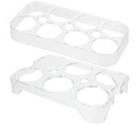 Toddmomy Lot de 2 Plateaux à Œufs en Plastique pour Réfrigérateur, Organiseur Multi-grilles Cuisine, Protège les Œufs et Garde le Frigo Organisé
