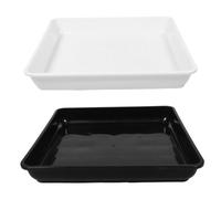 Toddmomy Lot de 2 soucoupes carrées pour Plantes, Plateaux récupérateurs d'eau en Plastique pour Pots de Fleurs, pour Plantes d'intérieur et d'extérieur, sans Trous, 40 cm (15,7