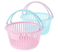 Toddmomy Paniers Plastique Abs Organisateurs Pratiques Lot de 2 avec Poignée , Empilables et Compacts pour Salle de Bain ou Bureau