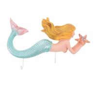 Toddmomy Patère Murale Sirène en Résine et Fer, Style Vintage Décoratif | Accroche Murale Légère, Installation Facile, Double Crochet, pour Entrée, Salon, Paquet et Écharpes