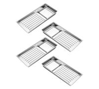 Toddmomy Plateau Métallique en Acier Inoxydable 4pcs pour Technicienne en Onglerie Design Sécurisé et Bords Arrondis, pour Salon Professionnel