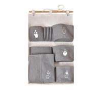 Toddmomy Pochette Lin à Compartiments Multiples Rangement Coton Murale | Usage Derrière la Porte, Cuisine et Garde-manger, Style Simple, Format Suspendu, Articles Divers