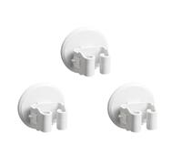 Toddmomy Porte-Balai Mural Abs Blanc 3 Pièces Pinces Ventouse Antidérapantes pour Organiser Balais et Râteaux sans Perçage, Cuisine et Salle de Bain